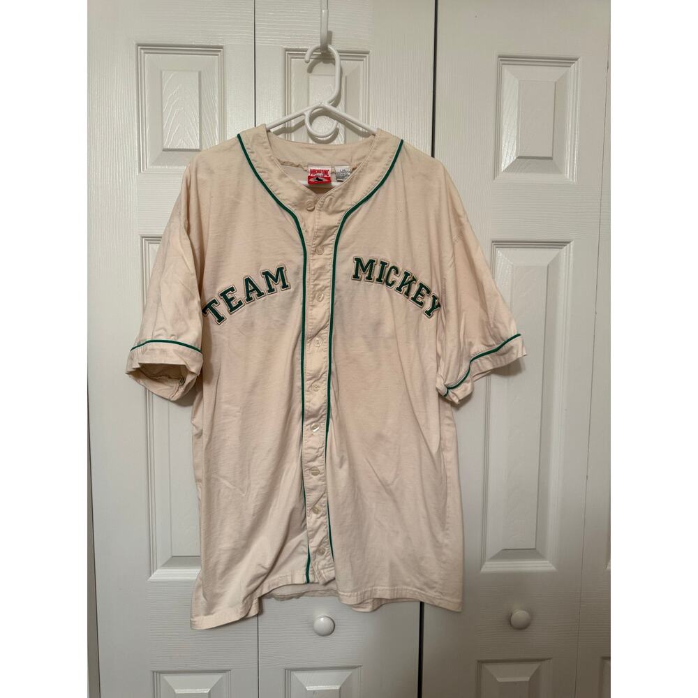 VINTAGE Mickey Inc Baseball Jersey Mens Large-XLarge Mickey Goofy Pluto Donald